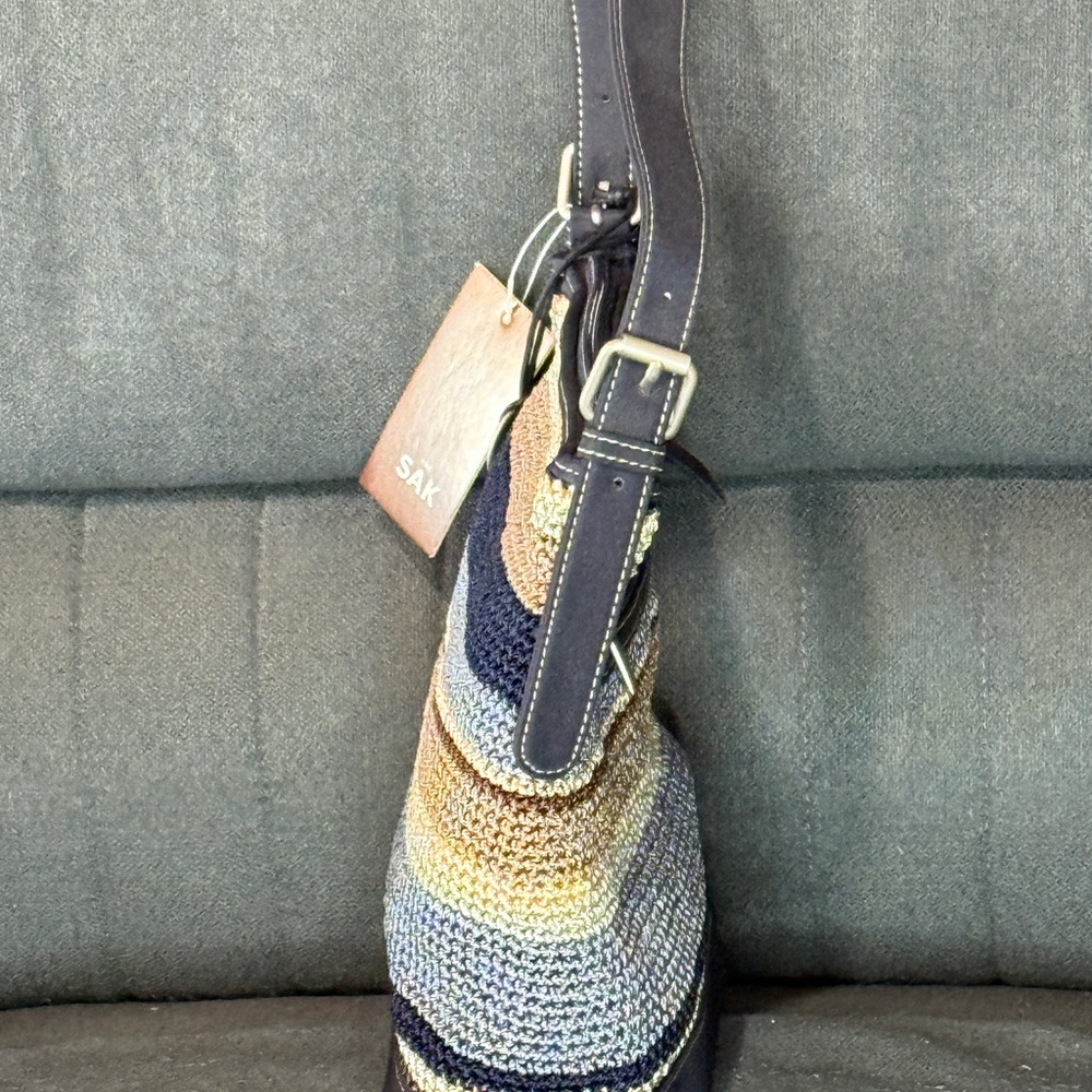 The SAK Nob Hill Crochet Shoulder Bag - Dusktripe - Picture 3 of 5